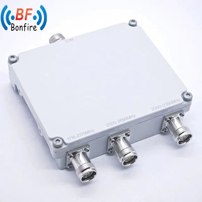 1710-2170MHz 2300-2690MHz RF 낮은 PIM 디플렉서 N 여성 커넥터 4 차원 조합기