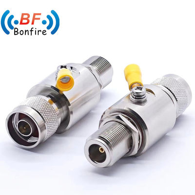보증 DC-6000MHz UHF N-M에서 N-F 인터페이스를 가진 코아시얼 번개 RF 차단기