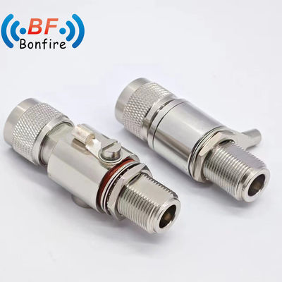 4.3-10-F ~ N-F 코아시얼 서저 보호기 698-3800MHz CCTV 번개 차단기 블랙