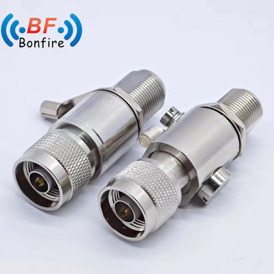 4.3-10-F ~ N-F 코아시얼 서저 보호기 698-3800MHz CCTV 번개 차단기 블랙