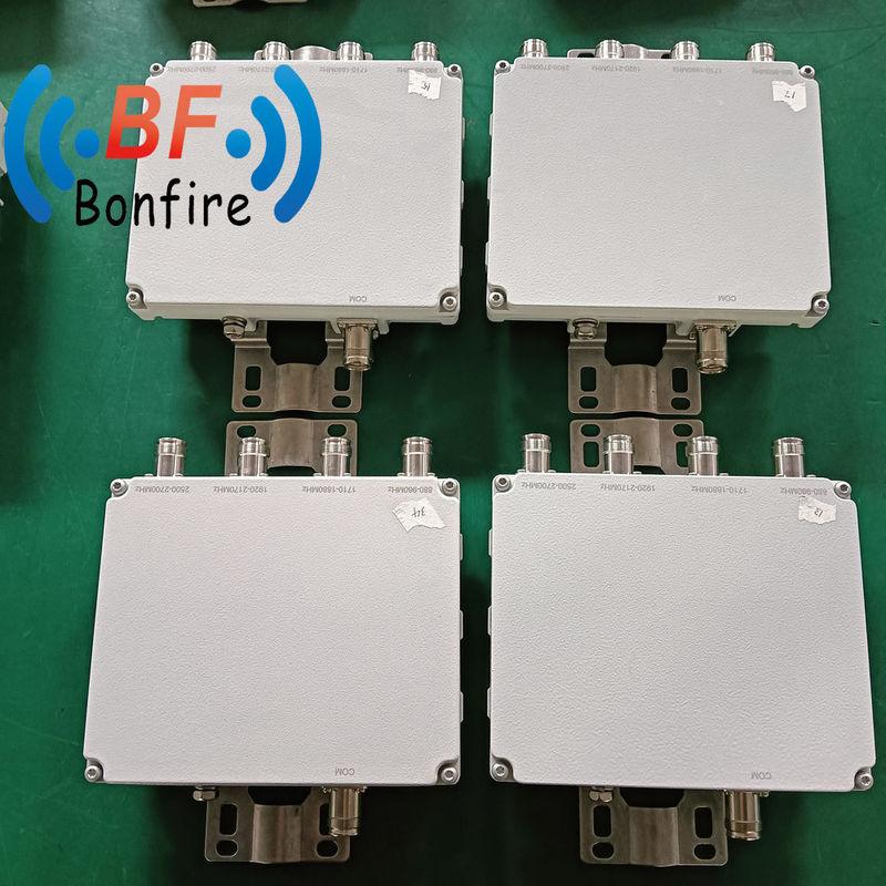 4.3-10f DIN-F 1710-2700MHz 4포트 로우 피임 RF 쿼드 밴드 조합기 RF 쿼드플렉서 2.630kg