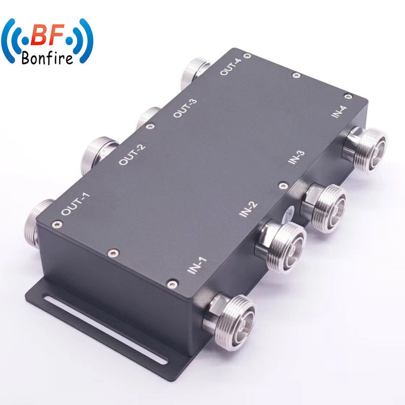 패키지 크기 22.00cm * 9.00cm * 6.00cm 698-3800MHz 300W 155dbc 4X4 하이브리드 커플러 DIN-F
